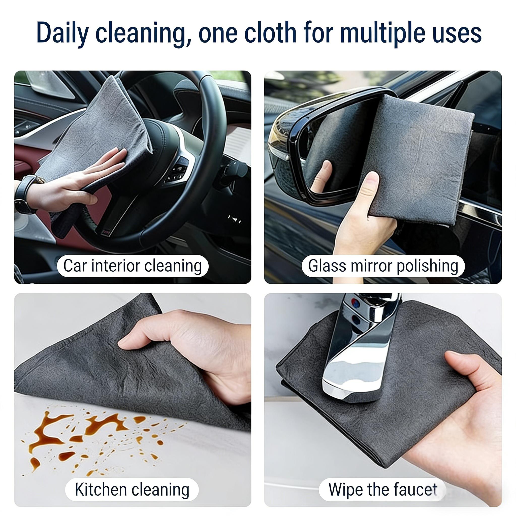 10 Counts Thickened Magic Cleaning Cloth, Microfiber Streak Free Cloth, Reuseable Magic Fiber Towels Rags, Multipurpose Miracle Cloths Cleaning Cloths for Kitchen, Glass, Window, Cars