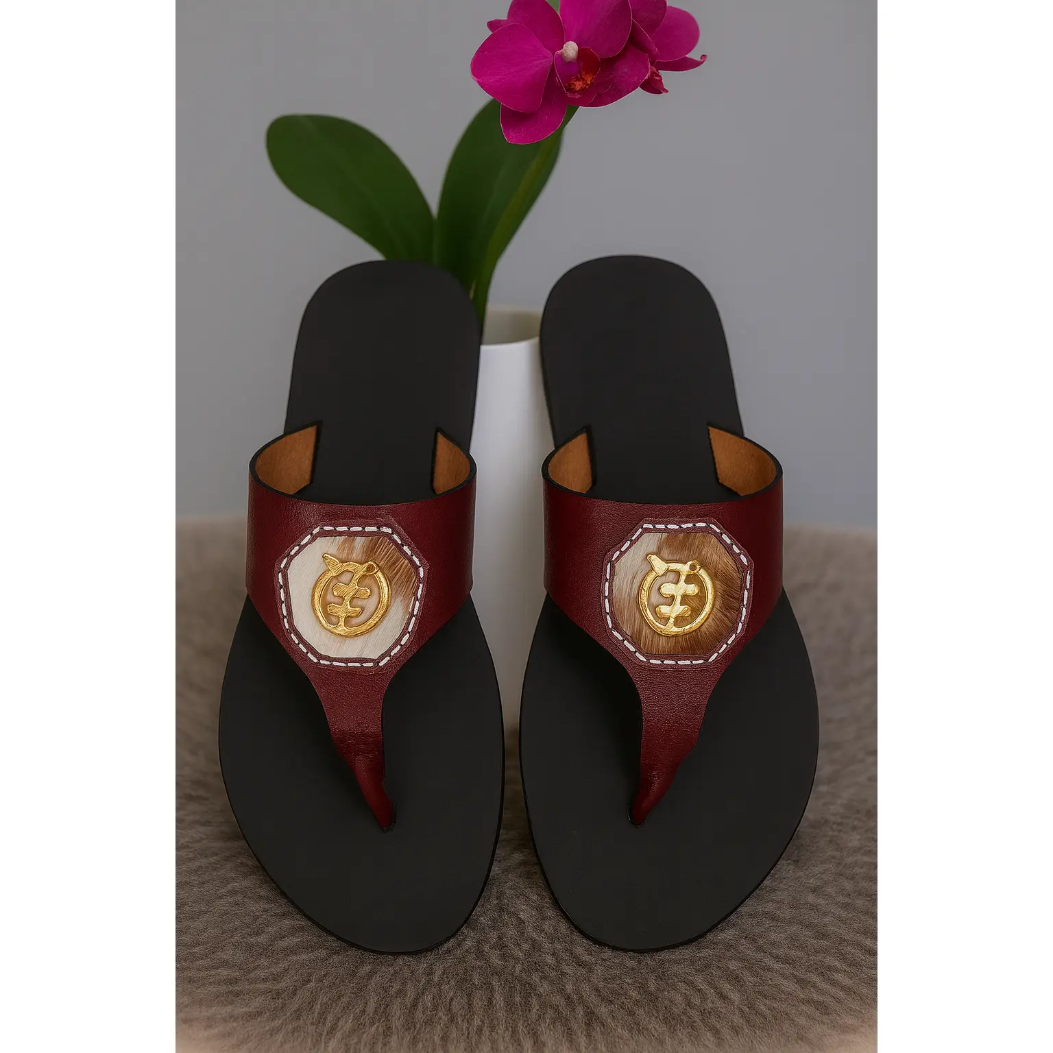 Burgundy Sandals