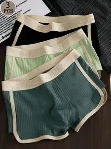 Men's Boxer Briefs 3-Pack - Fashion Waistband Elastic, Soft & Breathable Underwear