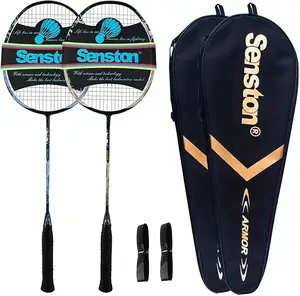 N80-2 Pack Badminton Racquet, Professional Full Carbon-Fiber Badminton Rackets Set with Grip