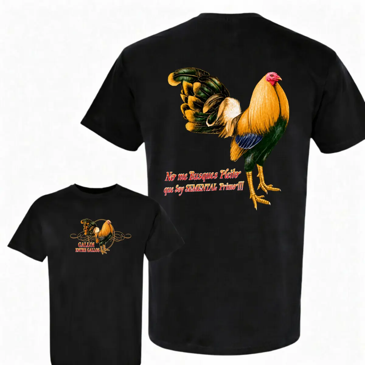 Men's Short-Sleeve Gallos Entre Gallos Gamefowl Semental Rooster Design Top - Menswear for Game Farm Life, Bold Latin Gift for Gallo Lovers, Day Wear Joggers Companion, Shortsleeve