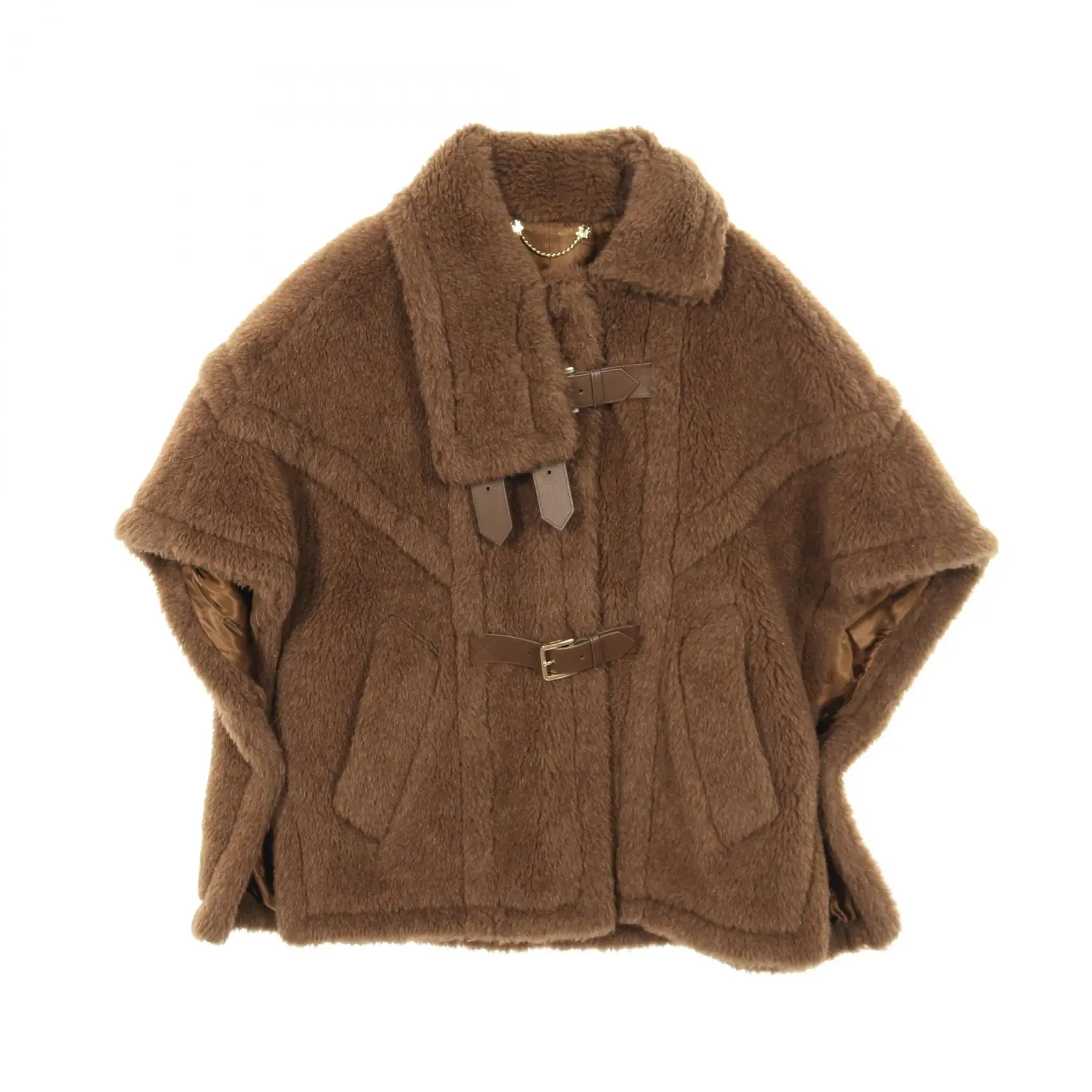 Pre-owned MaxMara Cashmere Small Leather Goods Max Mara Teddy Bear Alpaca Cape 0207262101219439846