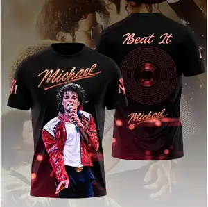 Michael Jackson Beat It King Of Pop Men's Jersey,   Michael Jackson 2026 3D Round neck Jersey, 90s Records Pop Music Jersey, Pop Star Shirt, Oversized Vintage Jersey, Music Merch, Gift for Pop Music Fans
