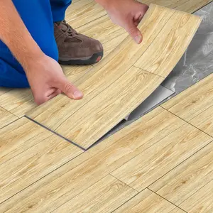 6pcs/12pcs  Light Wood Grain Peel and Stick Floor Tiles, Waterproof Vinyl Flooring Planks, Self-Adhesive Removable Floor Stickers for Kitchen Bathroom Living Room, Non-Slip Renter Friendly Flooring