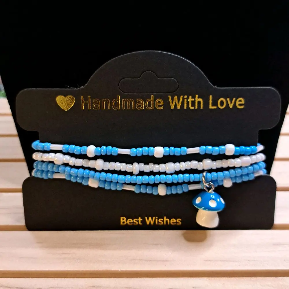7.5 Inch Bracelet Set with Mushroom Charm