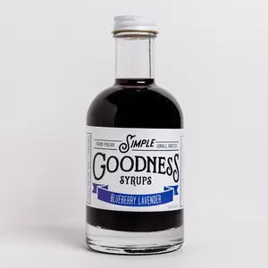 Simple Goodness Blueberry Lavender Beverage Syrup- Handcrafted Organic Cane Sugar Drink Syrup for Cocktails and Coffee Drinks from Farm Grown Lavender