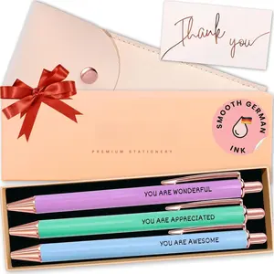 Fancy Pen Set For Women - Inspirational Nice Teacher Pens | Pretty Motivational Thank You Gifts | Cute Posive Work, Office, , Coworkers, Intern, Gratude & Job Motivation