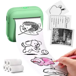 Portable Mini Printer, Rechargeable Thermal Printer, Wireless Thermal Printer for Photos and Labels, Compact Design, Home and Office Use