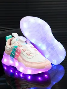 USB Charging LED Light-Up Shoes, Breathable Mesh, Spring Fall Winter, Halloween Christmas Gift, Unisex Kids Running Sneakers