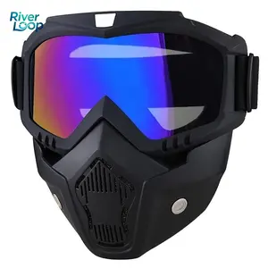 A Full-face Goggle with Anti-fog High-definition Lenses, a Detachable and Adjustable Ski Mask, and a Comfortable Sponge Pad - Made of Plastic.