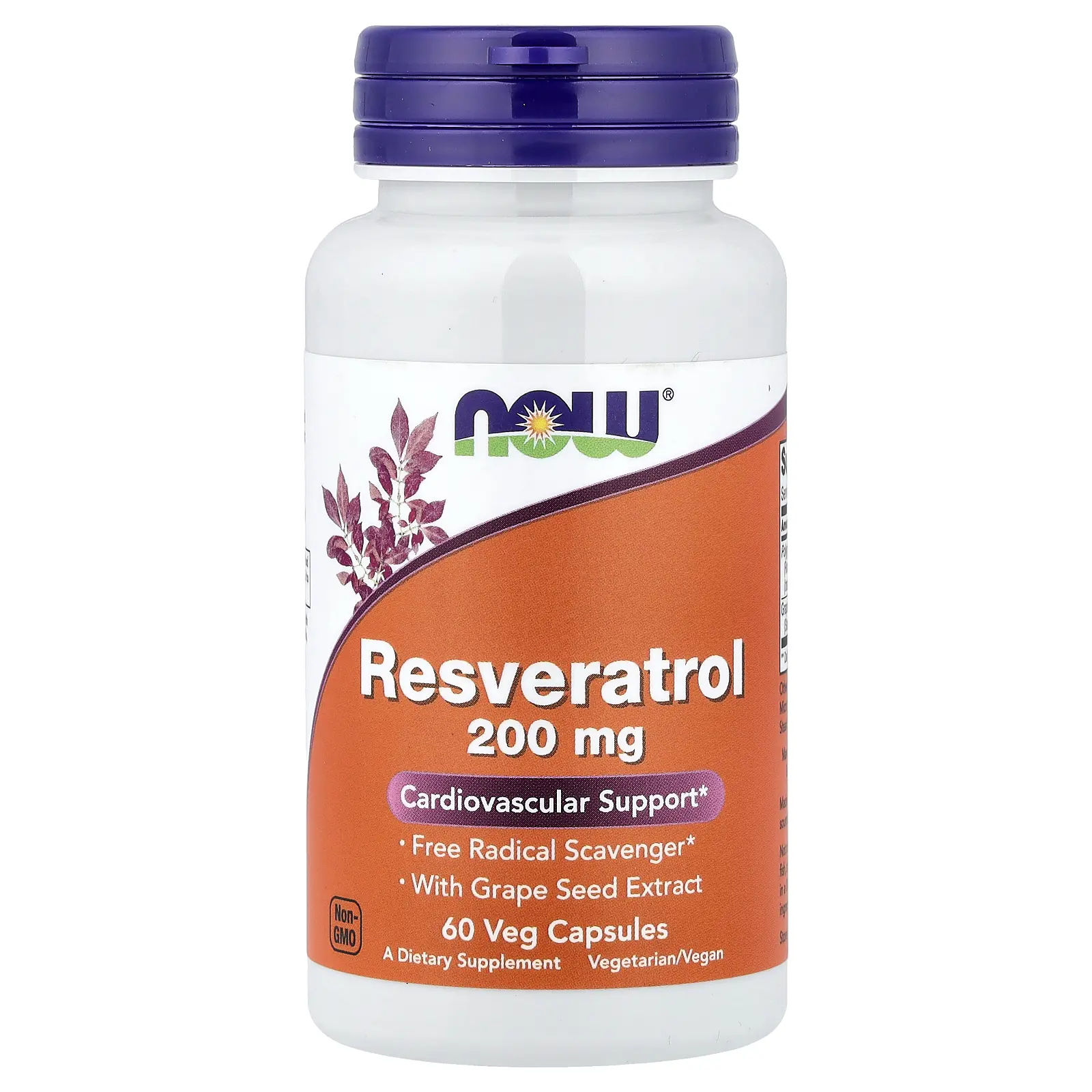 NOW Foods Resveratrol, 200 mg, 60 Veg Capsules NOW Foods Resveratrol, 200 mg, 60 Veg Capsules