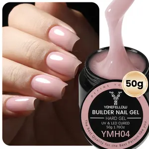 YOKEFELLOW Builder Nail Gel For Extension and Shape YMH04 Pale Lavender Nude Extension Gel 50g 1.76oz  Builder Gel for Nail Strengthen Profession Poly Nail Gel Long Lasting Hema-Free Tpo-Free Smooth Extension Nail Gel for Beginners DIY and Professional