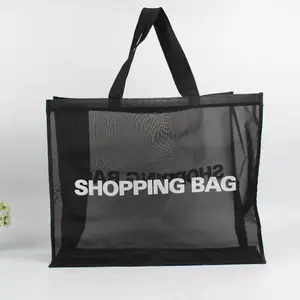 Large Capacity Mesh Sports Storage Bag, 1 Count Shopping Bag, Sports Storage Bag for Travel, Gym, Swimming, Beach, Camping, Hiking