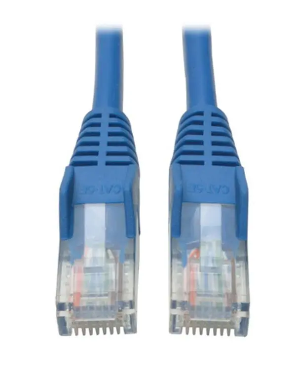 Tripp Lite TRL-N001-005-BE 5 ft. 350MHz Cat5e Snagless Molded PVC Sheath RJ45 Male-to-Male Patch Cable with RJ45 Ports for Data Transfer, Blue