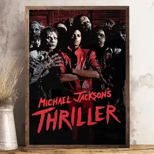 Thriller Album Cover Poster Vintage Michael Jackson Wall Art Music Print