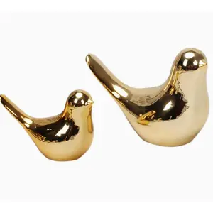 Small Birds Statues Gold Home Decor Modern Style Figurine Decorative Ornaments for Living Room,Bedroom,Office Desktop,Cabinets