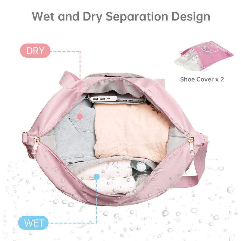 [With USB rechargeable] Sports fitness bag for men and women with independent shoe compartment + wet and dry separation bag Travel training bag Business trip overnight/weekend short trip/yoga fitness handbag Durable Gym Bag with Compartments gym  bag