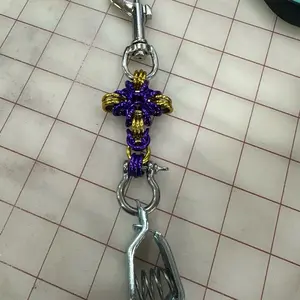 Byzantine Weave Cross Glove Clip Swivel Eye clip Byzantine Weave Cross Glove Clip Swivel Eye clip