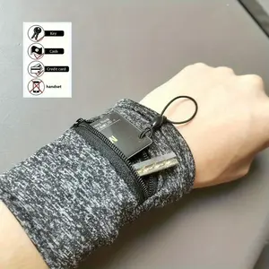 Wireless Wristband Wallet with Zipper Closure, Compatible with Smartphones, Secure Cash Card Phone Storage, Multi-Color Options, Unisex Portable, Phone Accessory