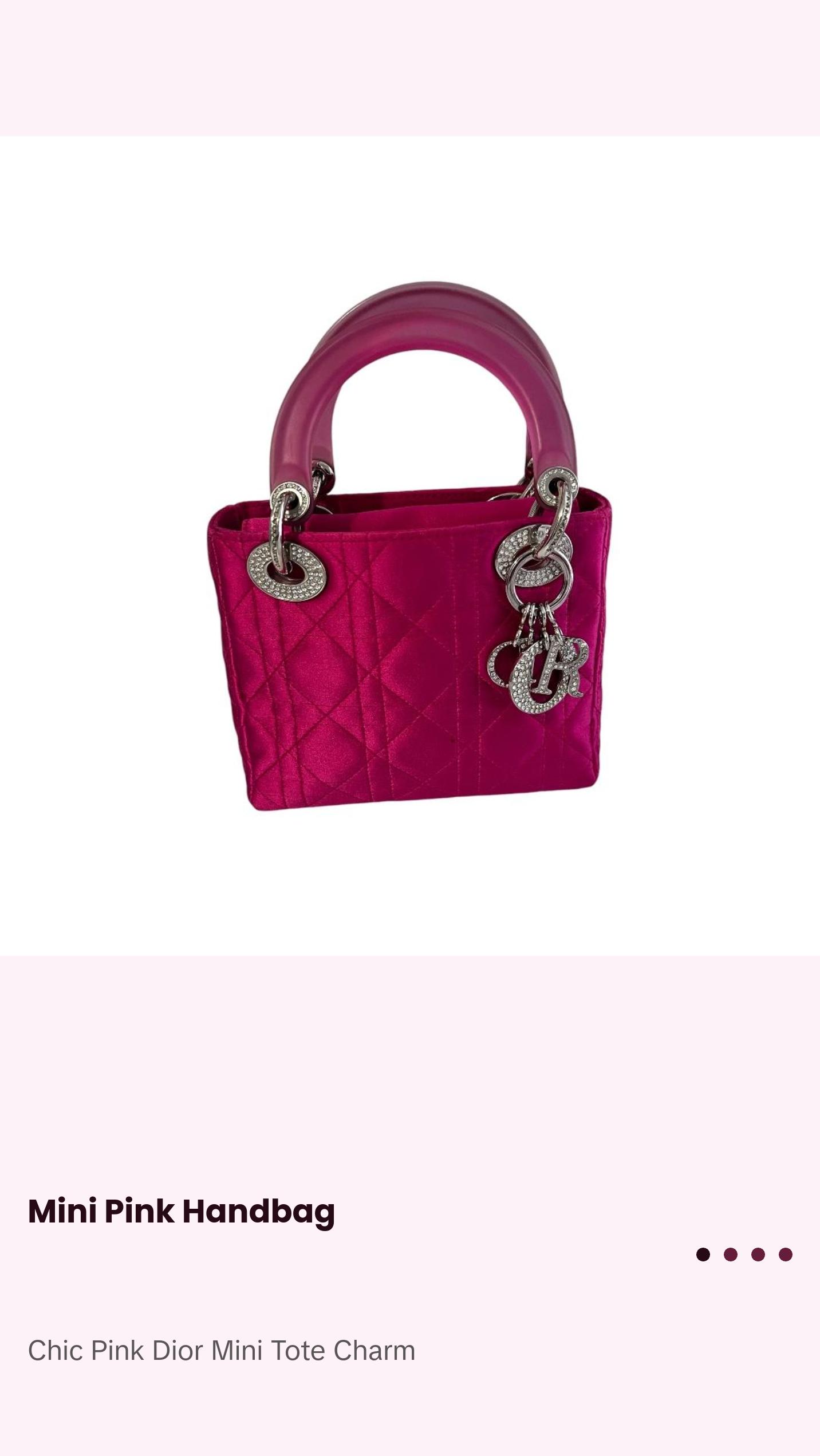 Pre-owned Dior Satin Tote Bags Pink Mini Tote Bag Very Good Condition with Minor Wear