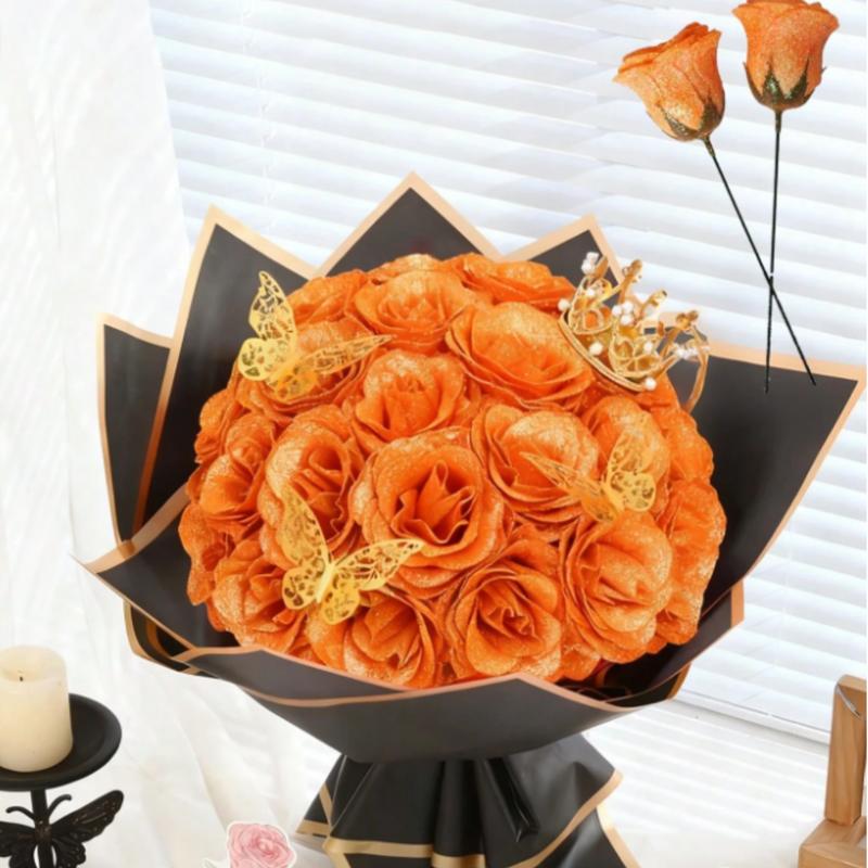 Sparkling Rose Bouquet – 20 Roses Set (2.76 Inch, DIY Glowing Bouquet)