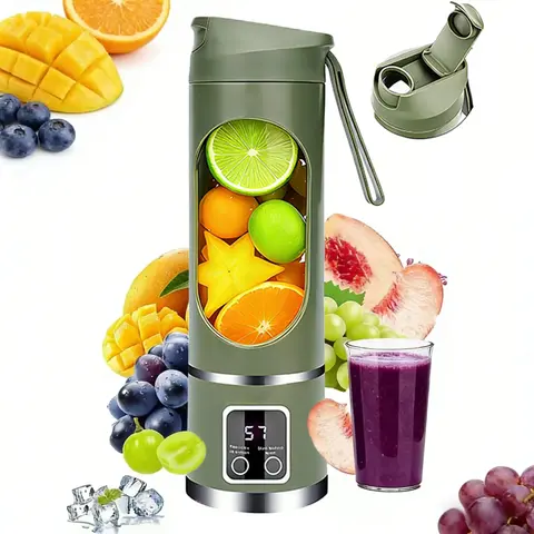 Portable Blender with Leakproof Sealing, 350-500 Ml Tumbler - USB/Type-C Rechargeable, Pocket-Sized, Powerful Automatic Motor, Quiet Design, Quick Assembly, Dorm/Travel-Ready Home Supply for Baby Food (Busy Workers, Families with Kids)
