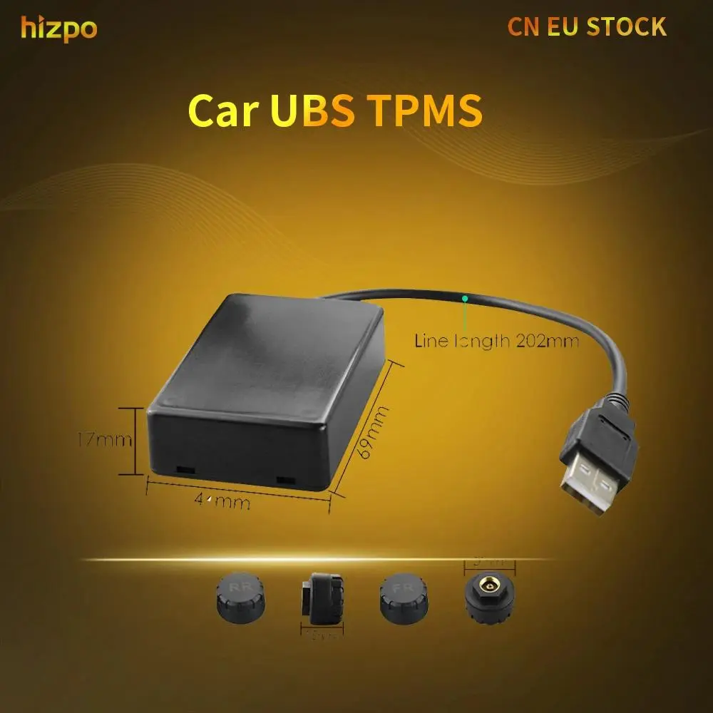 Car Monitor External TPMS, Compatible Exclusively with Hizpo Brand Android Car Radio Multimedia Players and Android Auto Players, Android Auto Player