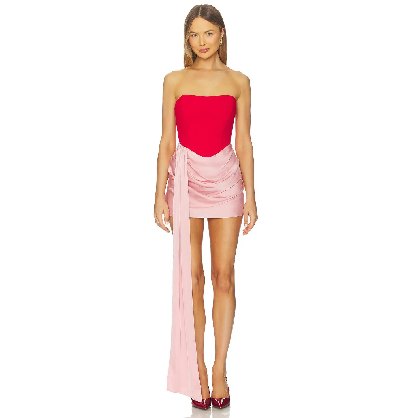 Nookie Chiara Mini Dress in Red & Pink