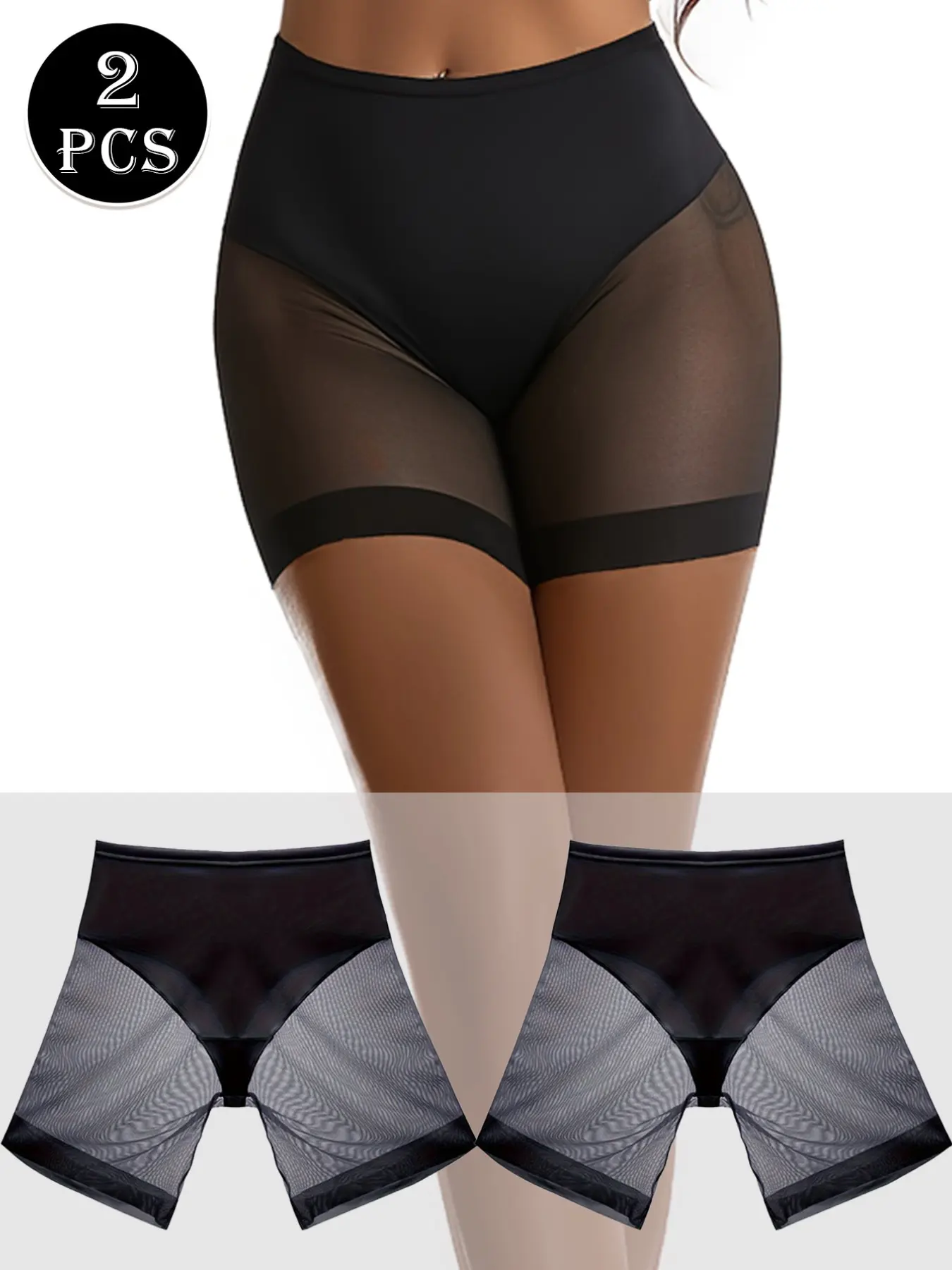 Women's Seamless Postpartum High Waist Shapewear Panties, Strong Waistband Butt Lifting, Plain Design, All Seasons, 2 Piece Set, Body Shaping Underwear