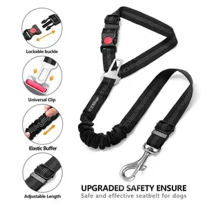 Car Seat Harness, Multi-functional Retractable Adjustable Durable Reflective Pet Car Seat Harness & No Tangle Leash, Back Seat Harness with Nylon Cord for Safe Travels dog accessories