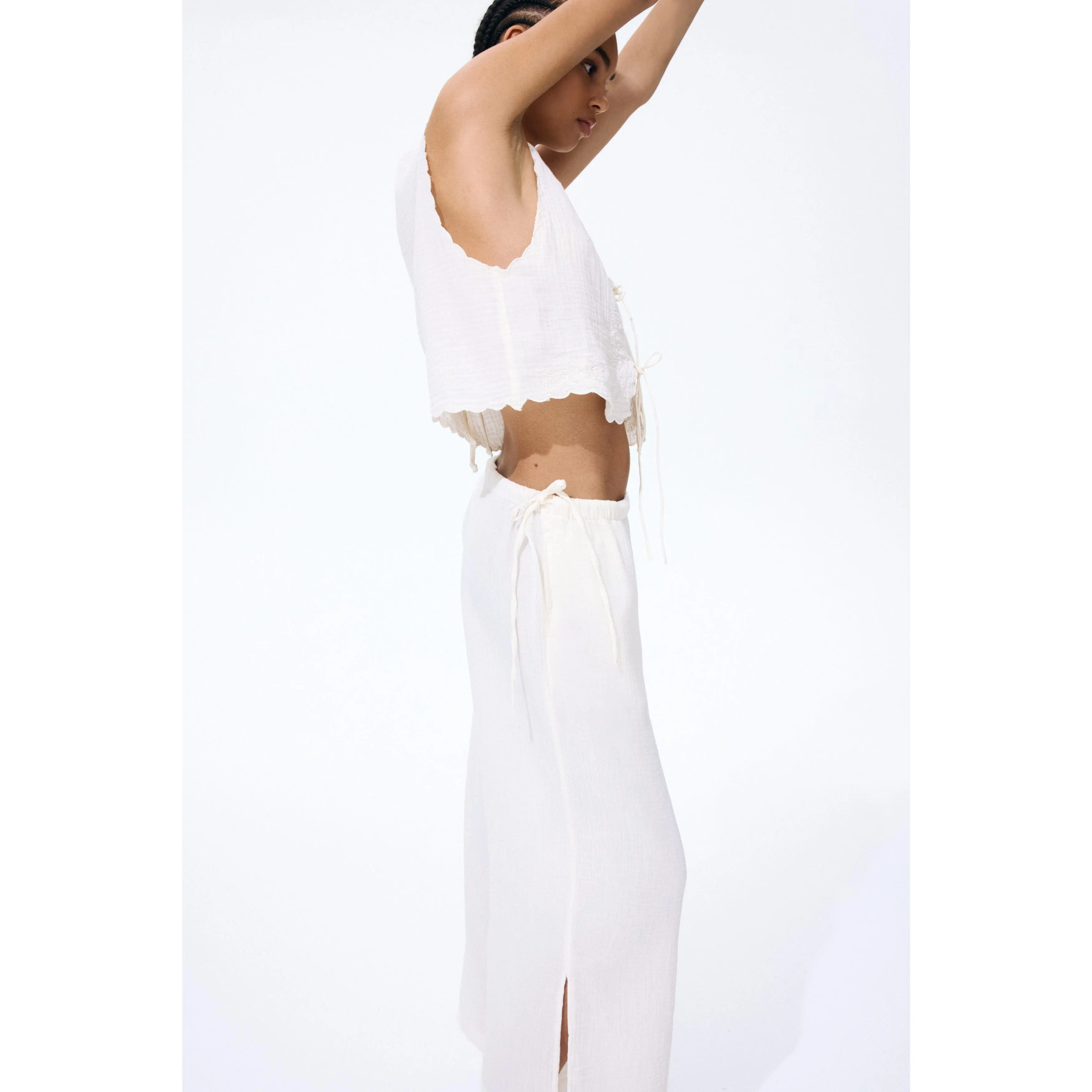 H&M Drawstring-detail muslin trousers