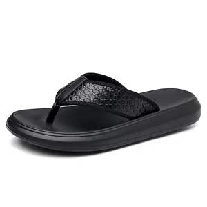 Men’s platform height-increasing slides — summer non-slip, breathable beach shoes; casual one-strap slide for outdoor wear