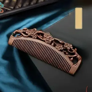 Vintage Wooden Hair Comb without Pendant, Double Sided Carved Hair Brush, Portable Hair Styling Tool for Women & Girls, Hair Styling Combs