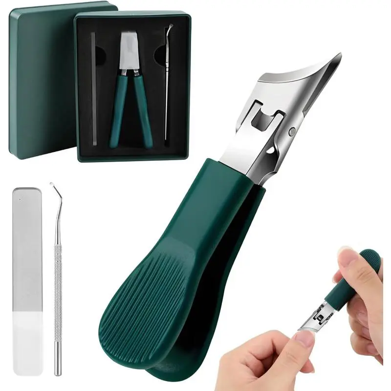 3 In 1 Stainless Steel Curved Beak Nail Care Kit, Portable Multi-Purpose Manicure Tools Including Trimmer And Nail File, Suitable For Daily Nail Grooming At Home And During Travel