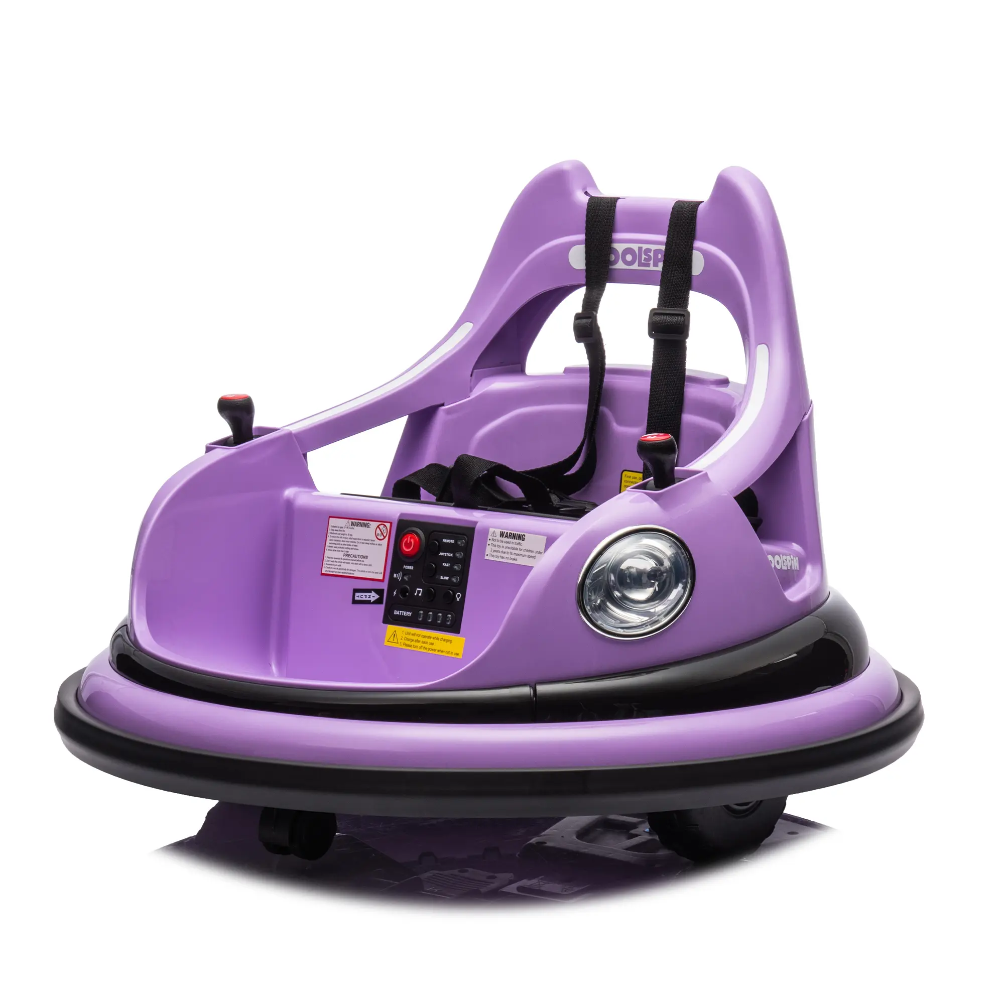 12V ride on bumper car for kids,electric car for kids,1.5-5 Years Old,W/Remote Control, LED Lights, Bluetooth & 360 Degree Spin, Vehicle body with anti-collision padding Five-point Safety Belt,2wd