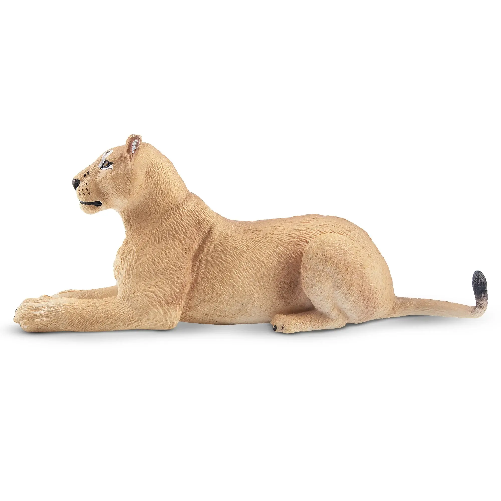 Toymany Hand-Painted Plastic Lying Lioness Figurine - Realistic Animal Toy Model, Ideal for Early Education Montessori Sensory Play, Cake Decor, Collectible Gift for Hobbyists