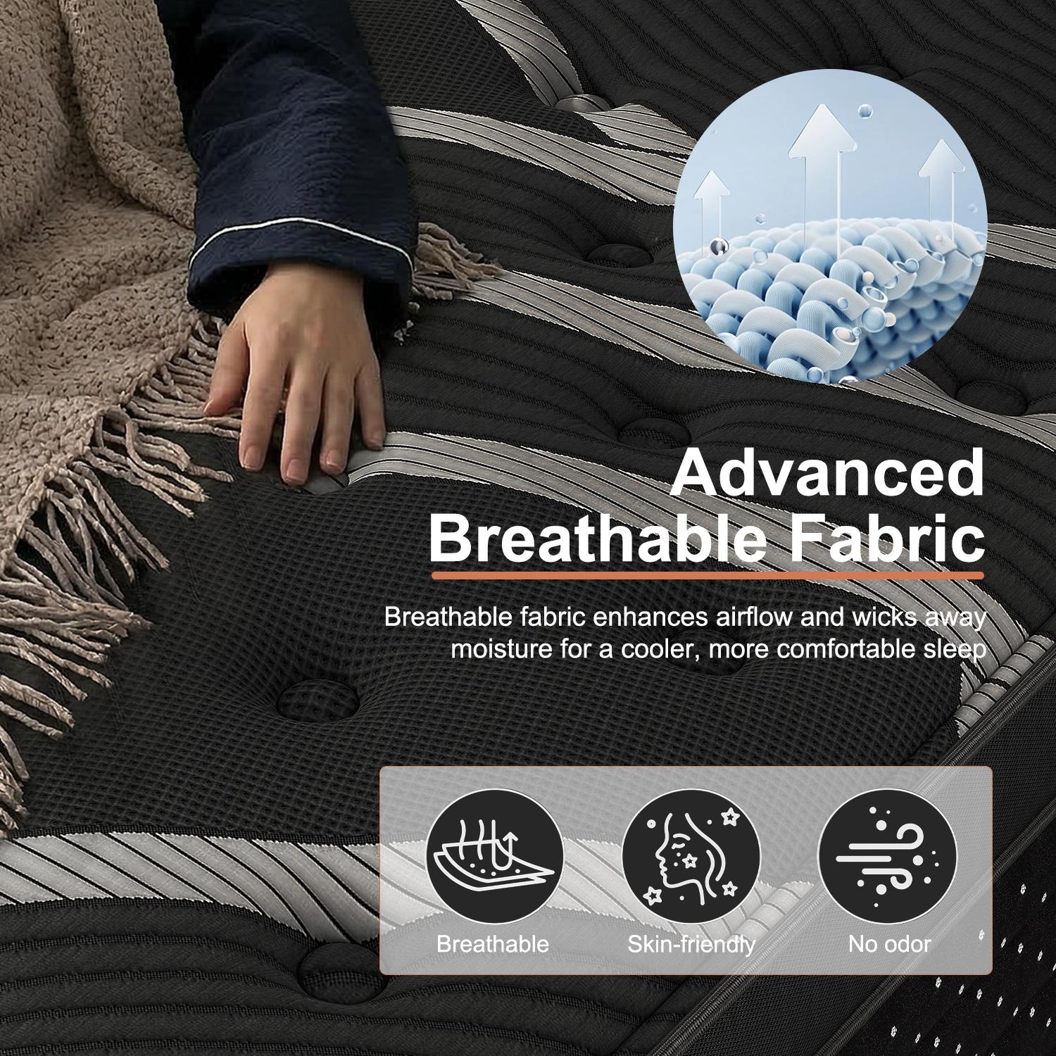 12、14 Inch Twin Full Queen King Size Mattress in a Box,Memory Foam Hybrid Mattress with Individual Pocket Spring for Motion Isolation & Silent Sleep & Lumbar Support & Pressure Relief,Medium Firm