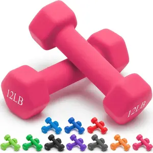 Weights Dumbbells 10 Colors Options Compatible with Set of 2 Neoprene Dumbbells Set,1-15 LB, Anti-Slip, Anti-roll, Hex Shape, At Home Gym Equipment, Home Workout Gear
