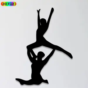 1pc Dance Silhouette Metal Wall Art,Dynamic Dance Statue Mural, Ideal Gift for New Year, Christmas, Dance Decor Enthusiasts, Weather-Resistant Metal Wall Decor Wall Sculptures, Perfect for Living Room Wall & Garden Fence, Elegant Home Decor Accent