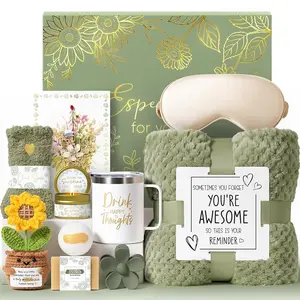 Mayicivo Sending Sunshine Gift Basket for Women, Thoughtful Birthday, Mother's Day, or Get Well Soon Care Package with Inspirational Blanket