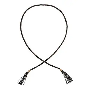 G by Giuliana Faux Leather Braided Tassel Belt