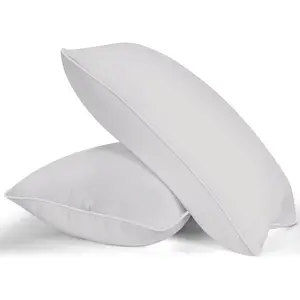 Bed Pillows for Sleeping- Soft Density,  Size Set of 2, Cooling Hotel Quality with  Soft Down Alternative Fill for ,  or Side Sleepers, 4570CM, Light Grey