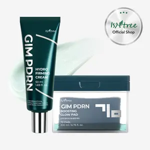 [isntree Official Shop] GIM PDRN Glass Skin Duo - Boosting Glow Toner Pad 70 Pads + Hydro Firming Cream 1.69 fl.oz / 50ml for firming hydration, Korean Skincare