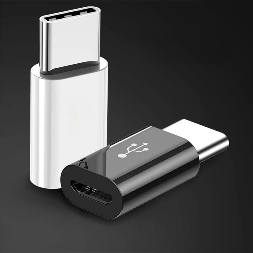 SGElectronix Micro USB to USB-C OTG Adapter 4-Pack (2 Black, 2 White) - Versatile Connectivity for Samsung Galaxy, Smartphone, Cellphone & Type-C Tablet Mobile Devices