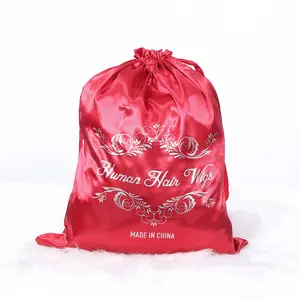 [Free gift] Subella Hair Silky Bag Soft Big Hair Bag Satin Wig Bags Wig Storage for Multiple Wigs Hair Extensions Organiser