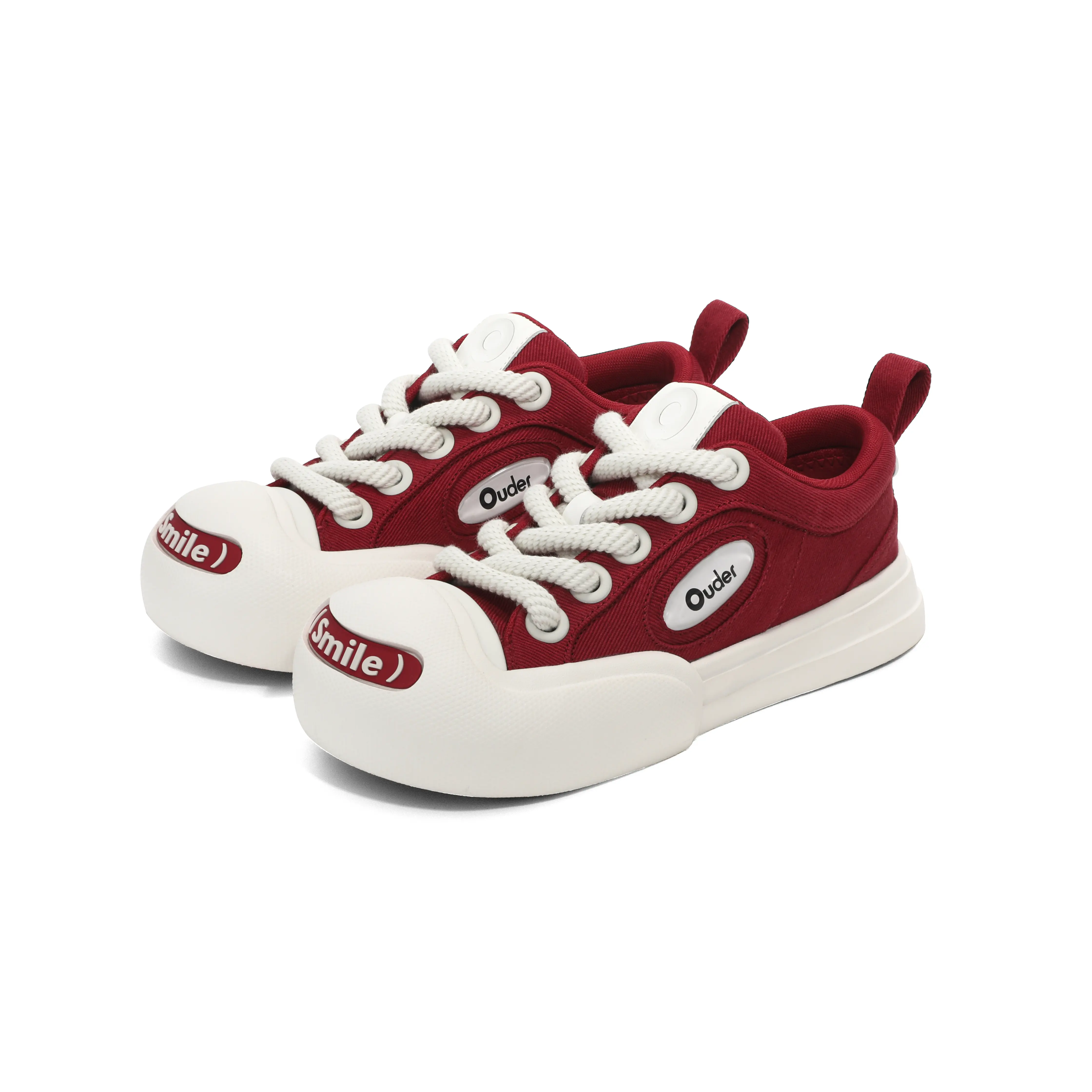 Smile Wine Designer Canvas Shoes Girl Women Closed Sneaker Footwear Women's Lace