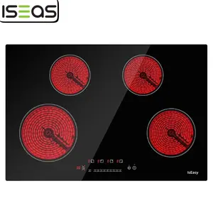 Electric Cooktop 30 inch Ceramic Stove 4 Burners 6700W Built-in Stove Top Electric Hot Plate Satin Glass cooktop in Black Touch Sensor Control/Timer/Child Safety Lock/9 Power Levelsr/220-240V