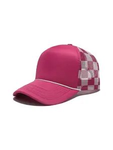European and American high-quality new plaid mesh hat that shows face, fashionable and versatile peaked hat with sun protection and sunshade baseball cap