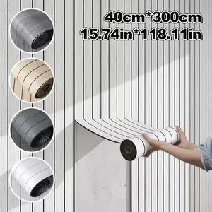 1 Roll of 3D Grooved Grid Wallpaper, Self-Adhesive, Waterproof, Easy to Clean, Peel and Stick Design for Kitchen & Bathroom Wall and Floor Renovation sticker