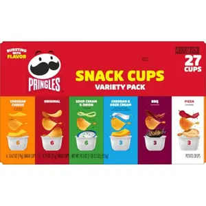 Pringles Potato Crisps Chips, Lunch Snacks, Snack Cups, Variety Pack, 19.5oz Box (27 Cups) fruit snacks